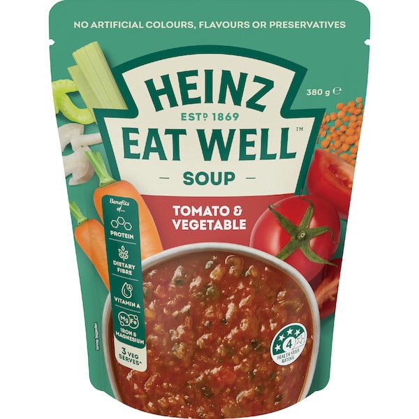 Heinz Eat Well Soup Pouch Tomato & Vegetable 380g