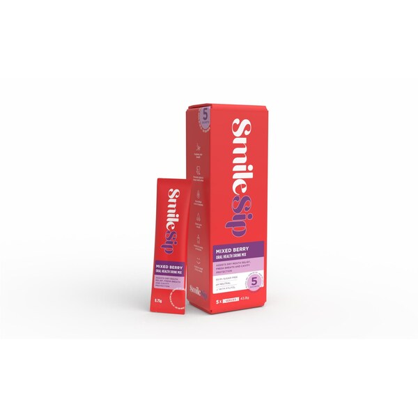 SmileSip Oral Health Drink Mix Mixed Berry 5 pack