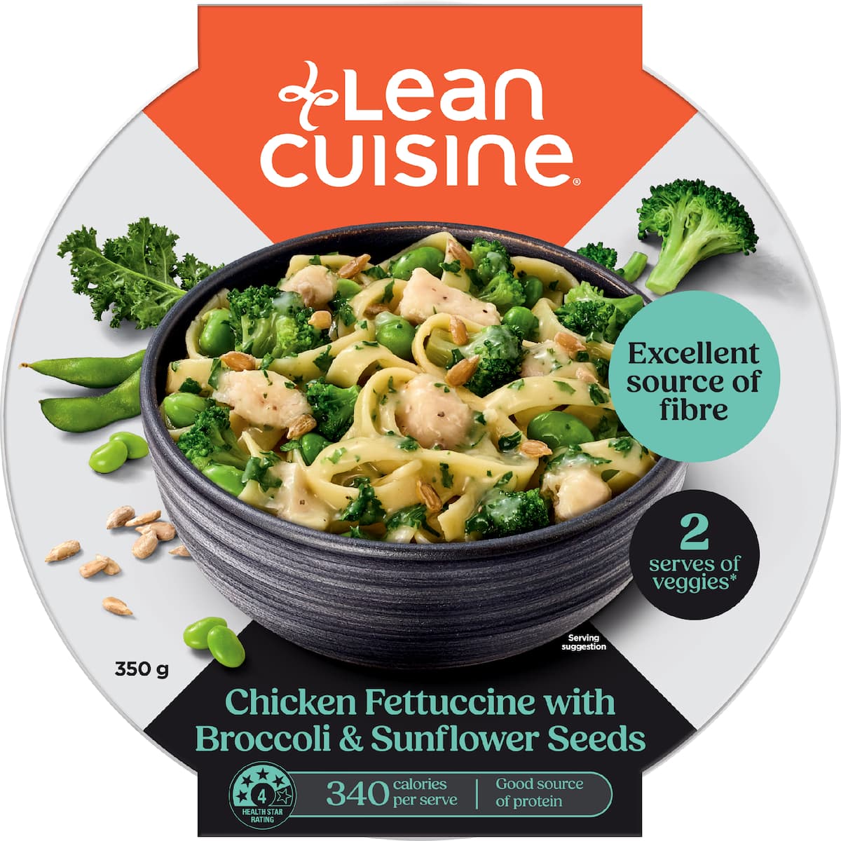 Lean Cuisine Chicken Fettuccine Bowl With Broccoli Sunflower Seeds 350g ...