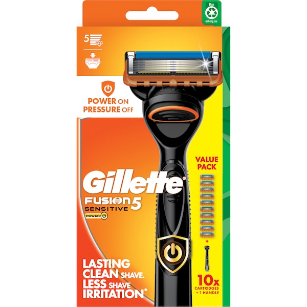 Gillette Fusion Power Razor & 10 Blade Cartridges each