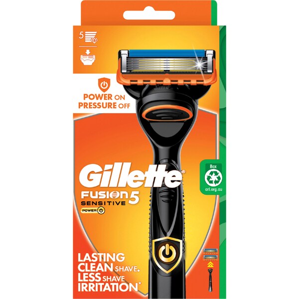 Gillette Fusion 5 Sensitive Power Razor Handle With 2 Blades each