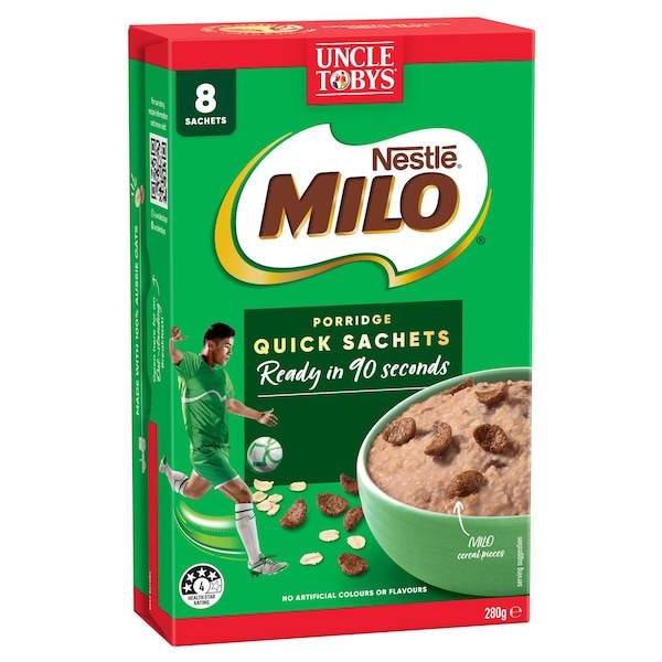 Uncle Tobys Oats Sachets Milo 8 pack 280g
