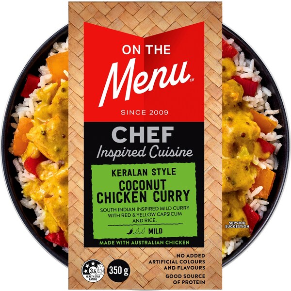 On The Menu Chef Inspired Coconut Chicken Curry & Rice Bowl 350g