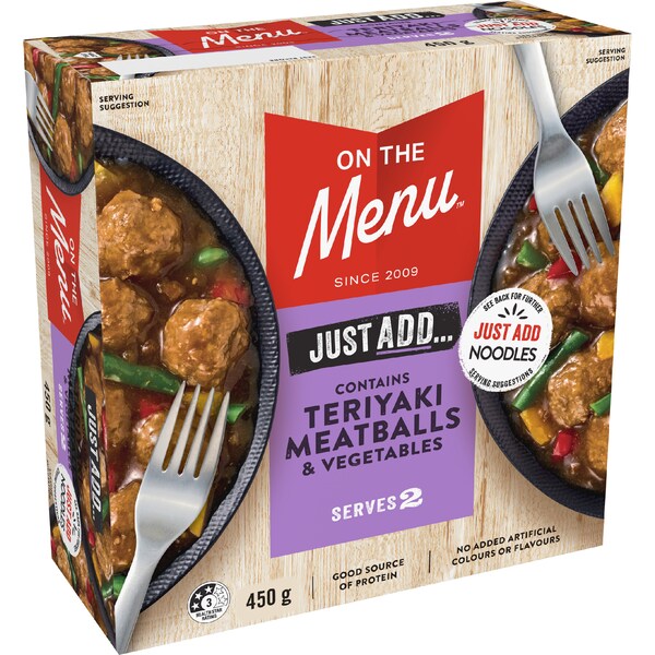 On The Menu Just Add Teriyaki Meatballs & Vegetables 450g