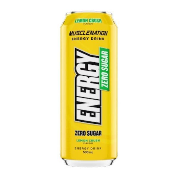 Muscle Nation Zero Sugar Energy Drink Lemon Crush 500mL
