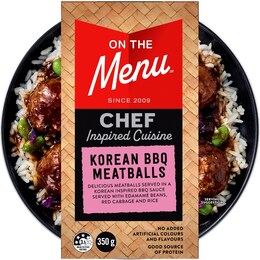 On The Menu Korean BBQ Meatballs & Rice Bowl 350g – Woolworths