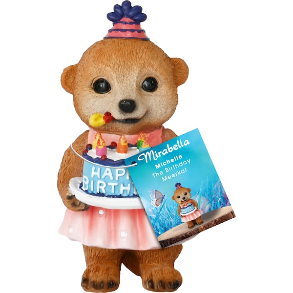 Mirabella 12cm Meerkat Birthday Pink each