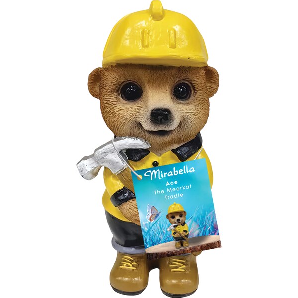 Mirabella 12cm Meerkat Tradie With Hammer each