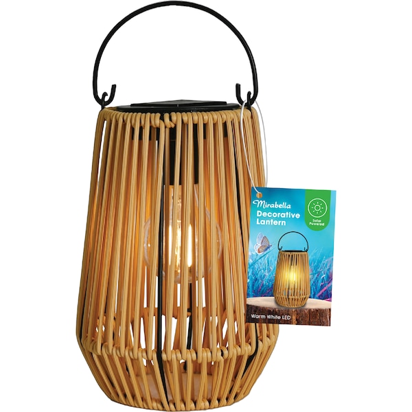 Mirabella Solar Plastic Rattan Lantern each