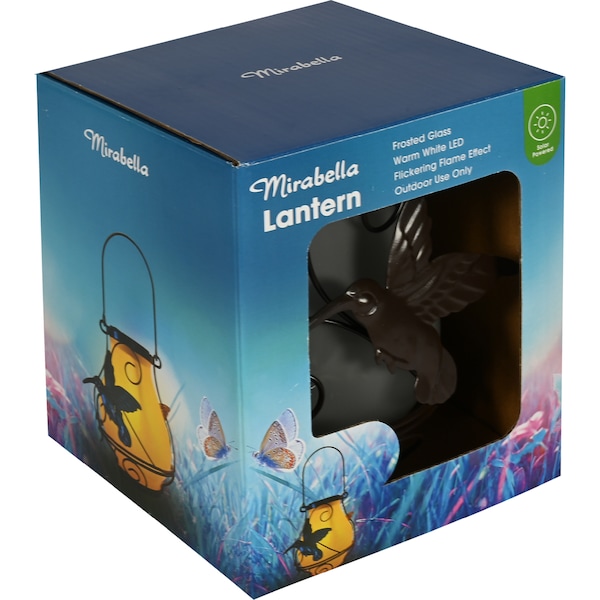 Mirabella Solar Glass Lantern Kingfisher each