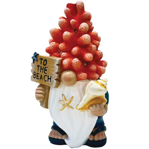 Gardman Solar Sea Gnome 23cm Coral each