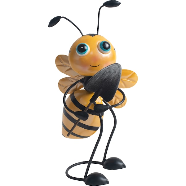 Green Gardener Metal Bee With Spade With Spade each