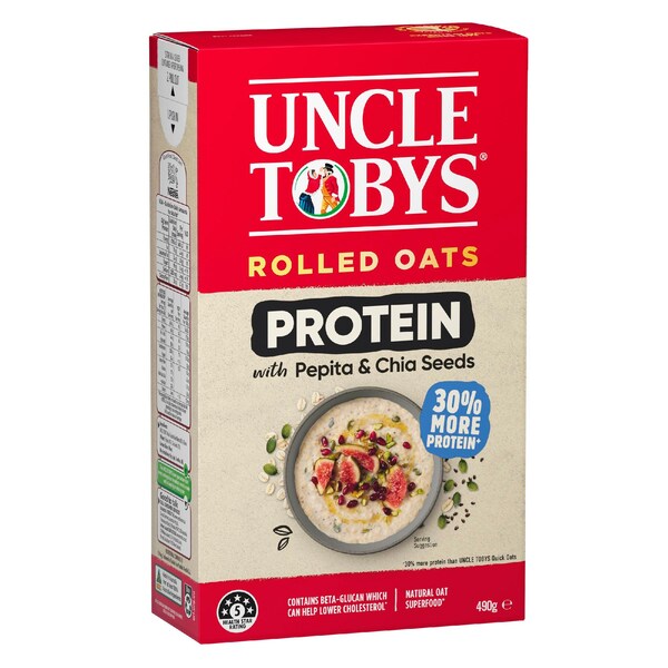 Uncle Tobys Rolled Oats Protein With Pepita & Chia Seeds 490g