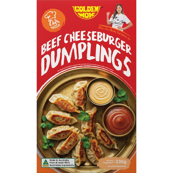 Golden Wok Diana Chan Dumplings Beef Cheeseburger 230g