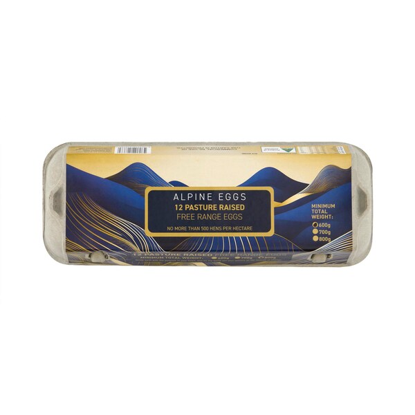 Alpine 12 Free Range Eggs 600g