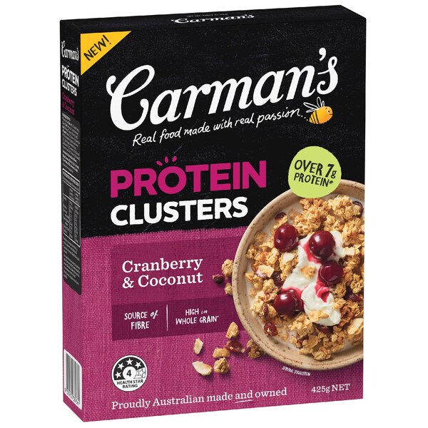 Carman's Protein Clusters Cranberry & Coconut 425g