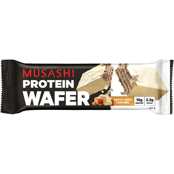 Musashi Protein Wafer Bar White Choc Caramel 40g