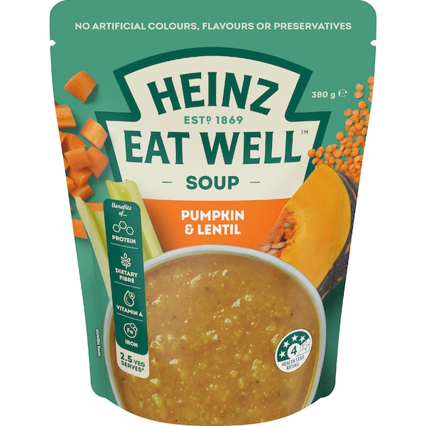 Heinz Eat Well Soup Pouch Pumpkin & Lentil 380g