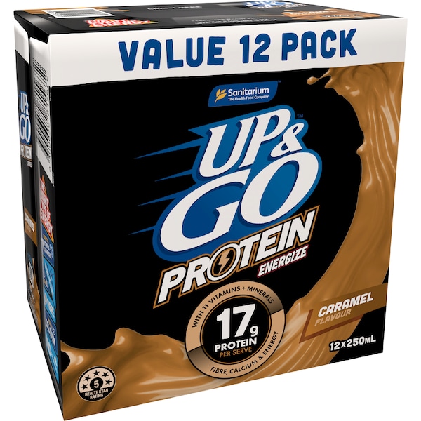Up&Go Protein Energize Liquid Breakfast Caramel 250mL x 12 pack