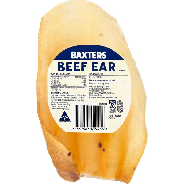 Baxter's Beef Ear Dog Treat each