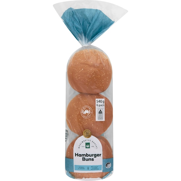 Woolworths Hamburger Buns 6 pack