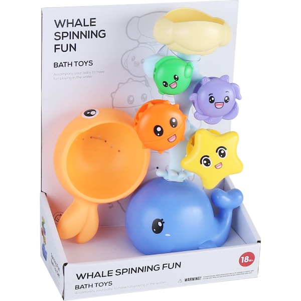 Playgro Whale Spinning Fun Bath Toys Set Assorted each