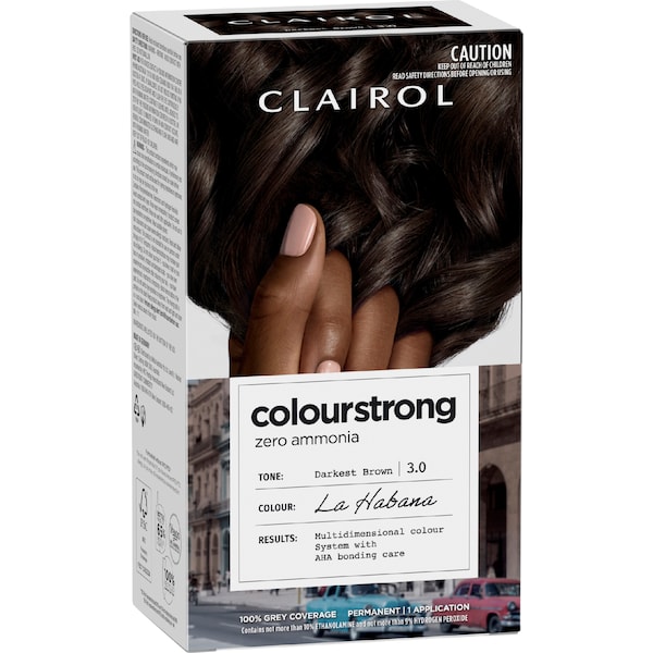 Clairol Colour Strong Hair Dye Darkest Brown 3.0 each