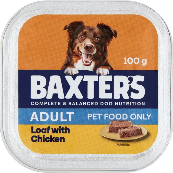 Baxter's Adult Wet Dog Food Loaf Tray Chicken 100g