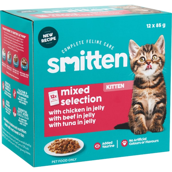 Smitten Kitten Mixed Selection Wet Cat Food Pouches 85g x 12 pack
