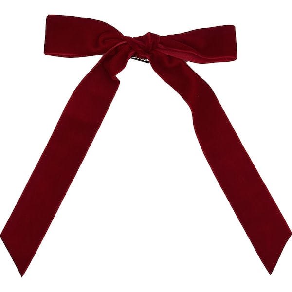 Christmas Clip On Fabric Ribbons Red 5 pack