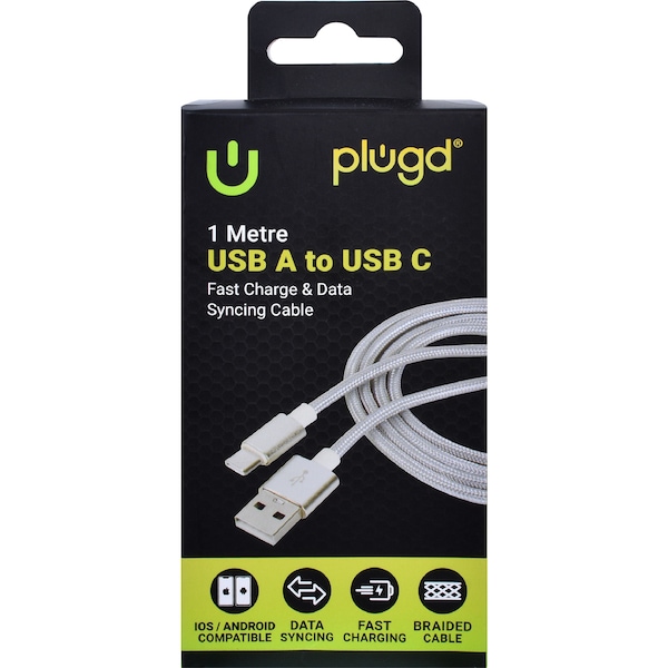Plugd USB A to C Cable 1m each