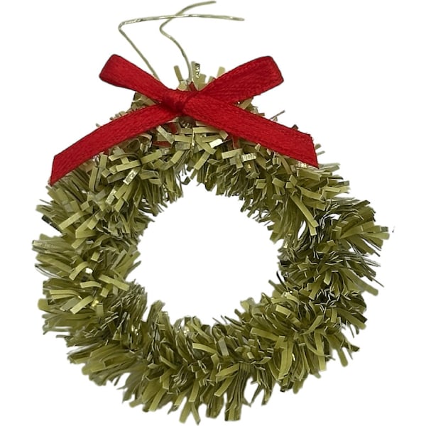 Christmas Wreath Present Toppers Gold 2 pack
