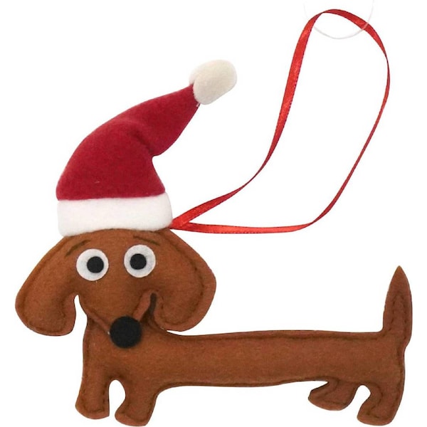 Christmas Traditional Felt Sausage Dog each