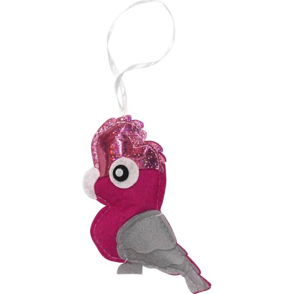 Christmas Natural Felt Bird Galah Decoration each