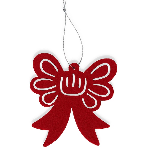 Christmas Traditional Felt Decoration Bow 8 pack