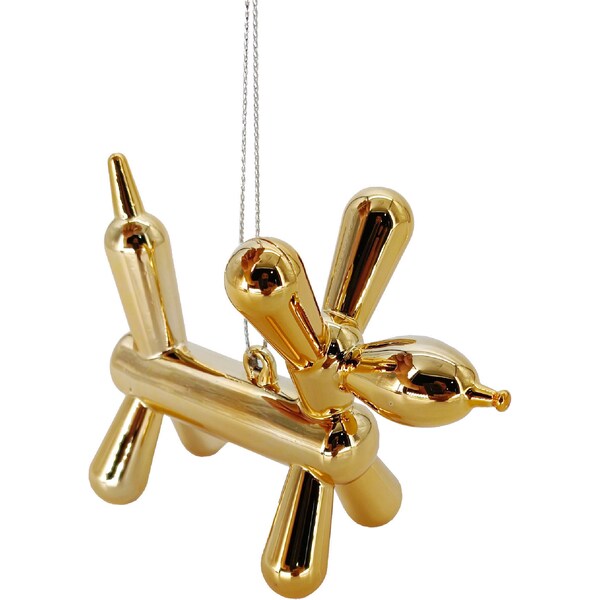 Christmas Traditional Balloon Dog Gold Decoration each