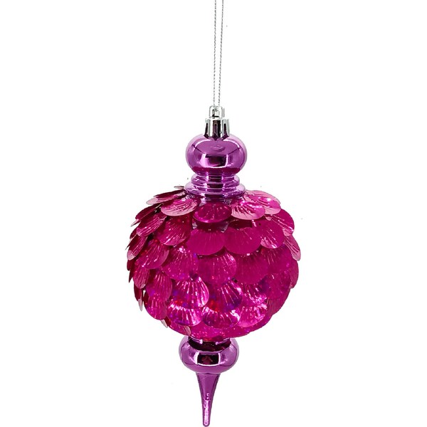 Christmas Desire Peacock Bauble Fushia Decoration each