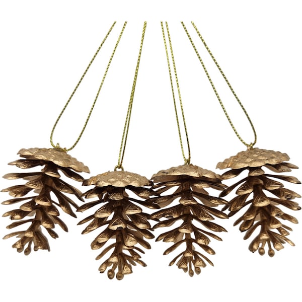 Christmas Natural Pinecone Copper 4 pack