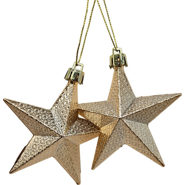 Christmas Natural Star Champagne 2 pack
