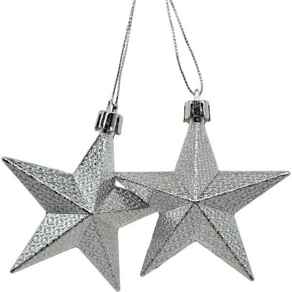 Christmas Natural Star Silver 2 pack