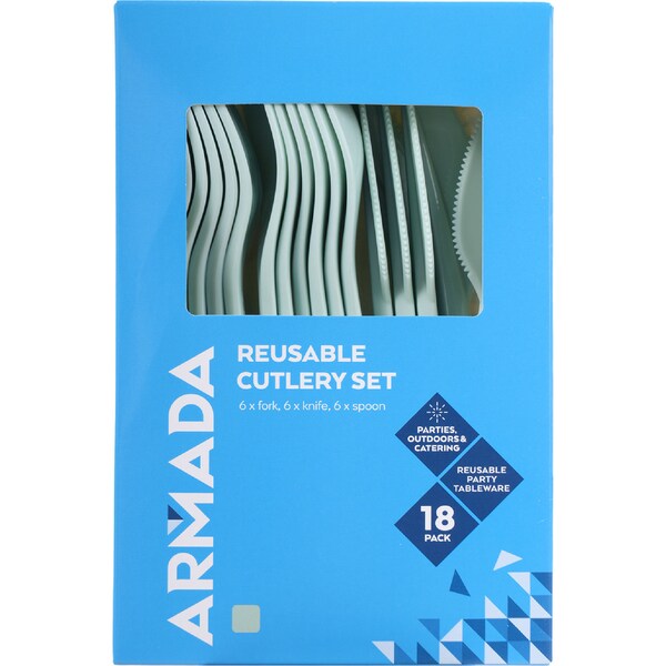 Armada Reusable Cutlery Set Assorted 18 pack