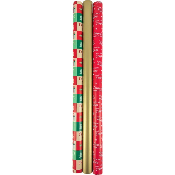Christmas Wrapping Kit Traditional 3 pack