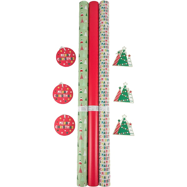 Christmas Wrapping Kit 3m Traditional 3 pack