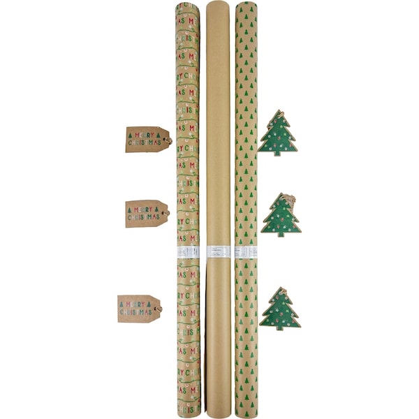 Christmas Wrapping Kit 3m Kraft 3 pack