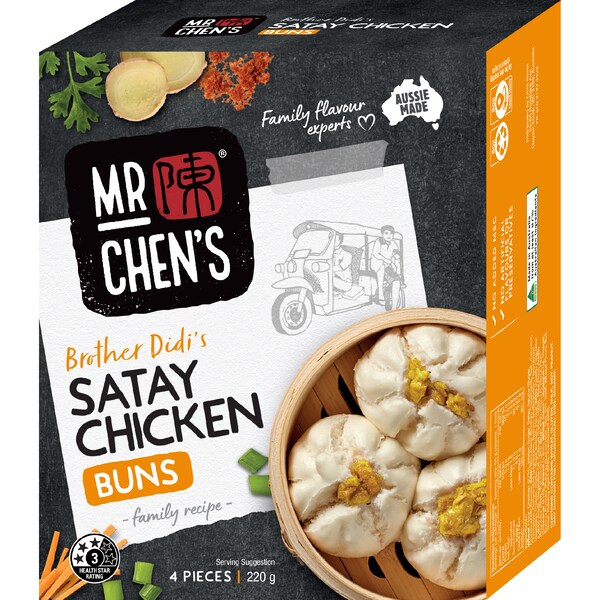 Mr Chen's Satay Chicken Buns 4 pack