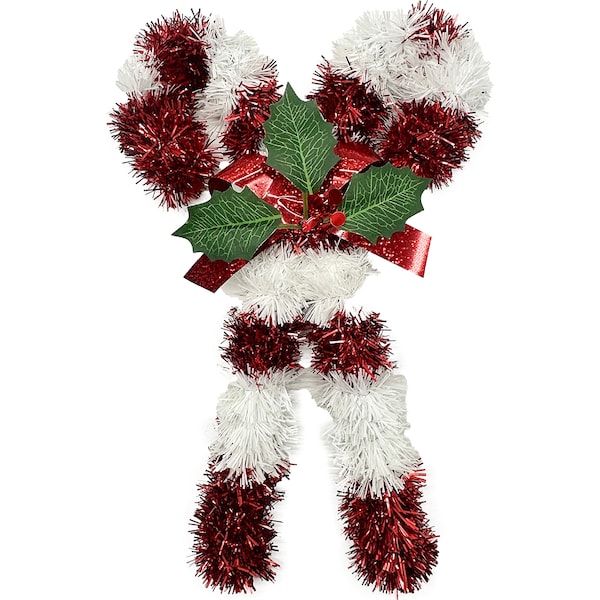 Christmas Tinsel Sign Candy Cane each