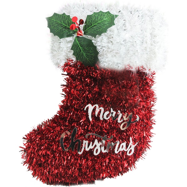 Christmas Tinsel Sign Stocking each