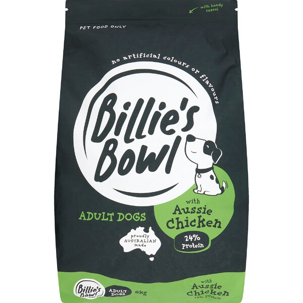 Billie's Bowl Adult Dry Dog Food With Aussie Chicken 8kg