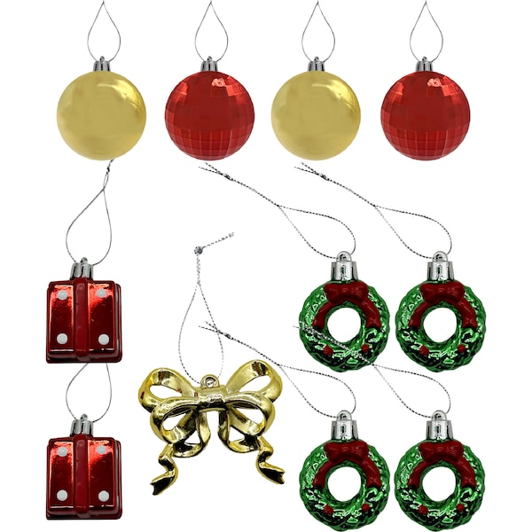 Christmas Traditional Decorations Assorted 11 pack