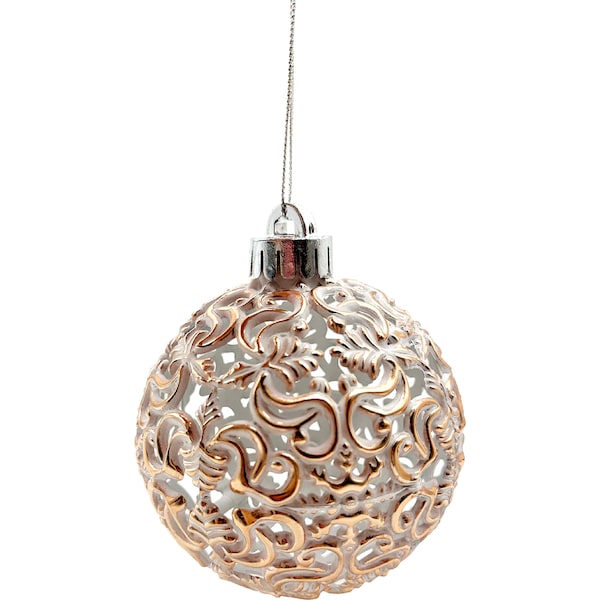 Christmas Natural Large Bauble White Wash each